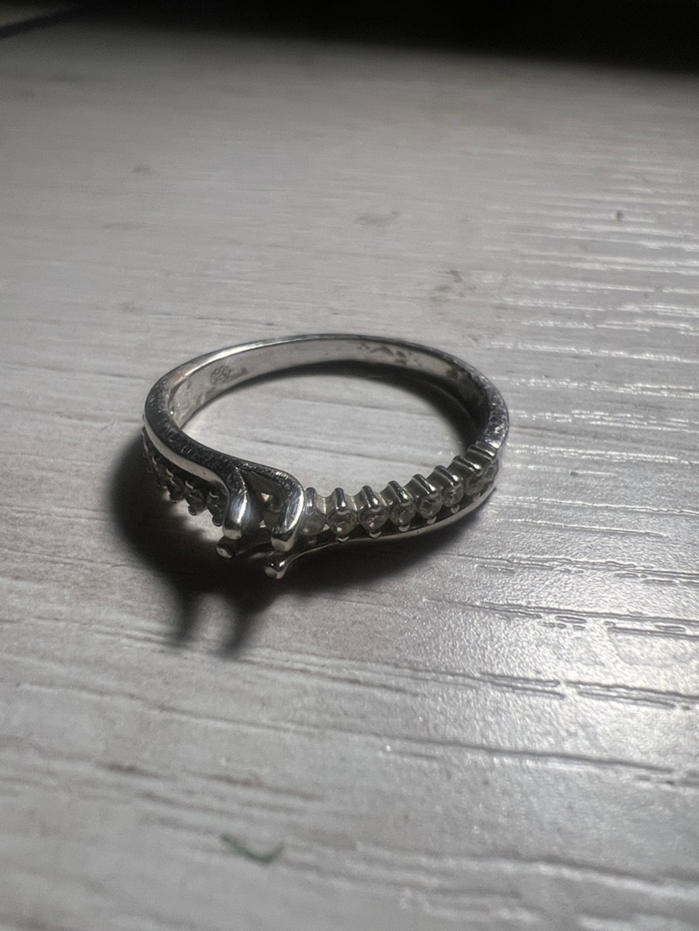 Silver Ring with Mini Diamonds